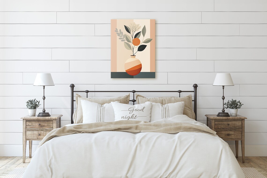 Boho Floral Art Print, Retro Mid Century Decor - Image 2