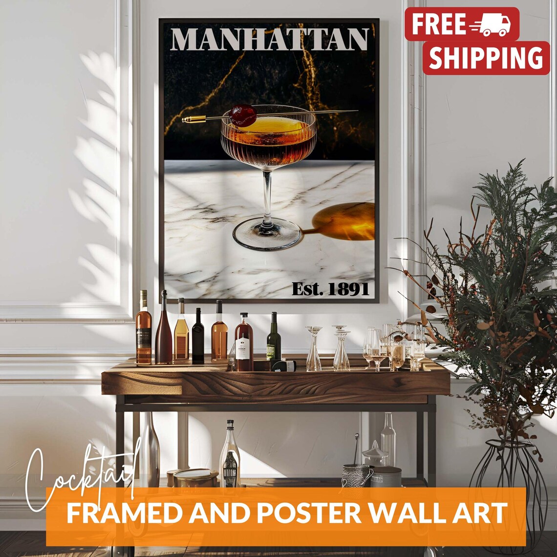 Vintage Manhattan - Contemporary Travel Poster