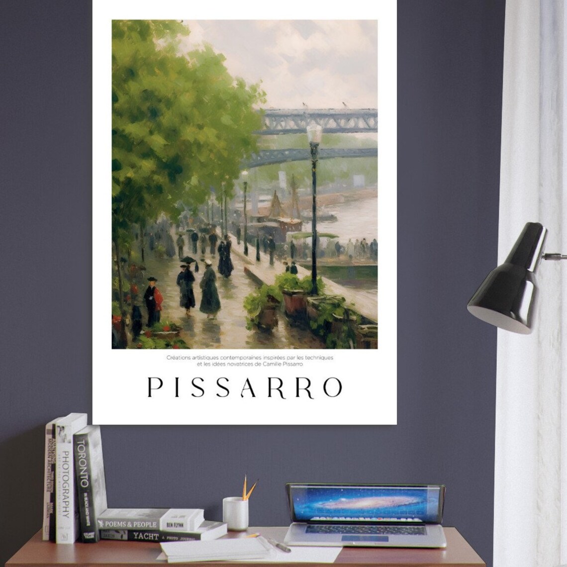 Pissarro Waterfront Retro Travel Poster