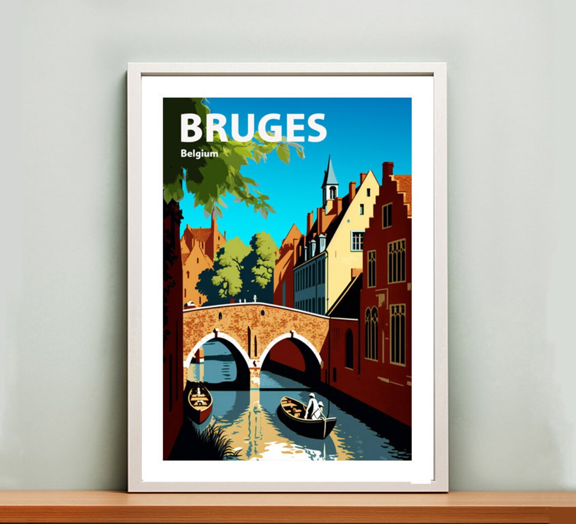 Bruges Belgium Travel Poster, Brugge Wall Decor - Image 3