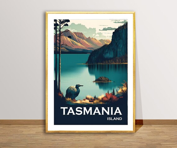Tasmania Island Australia Travel Poster Tasmania Print Travel Tasmania Wall Decor Gift Idea