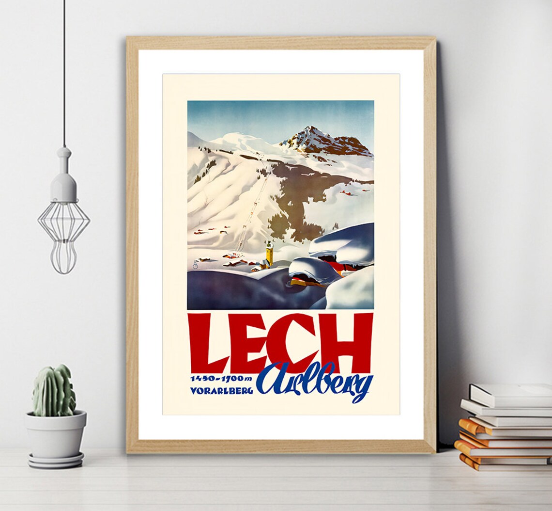 Winter Sport In Lech Arlberg Vintage Travel Poster - Image 2