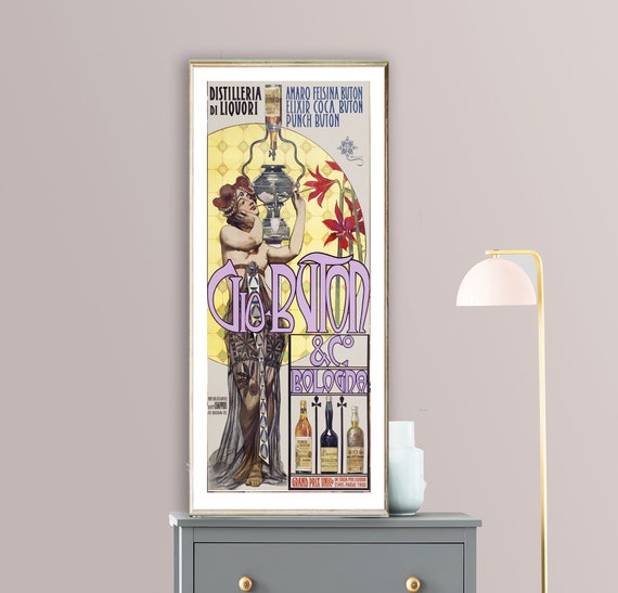 Vio Buton Liquori Vintage Beverage Art Print