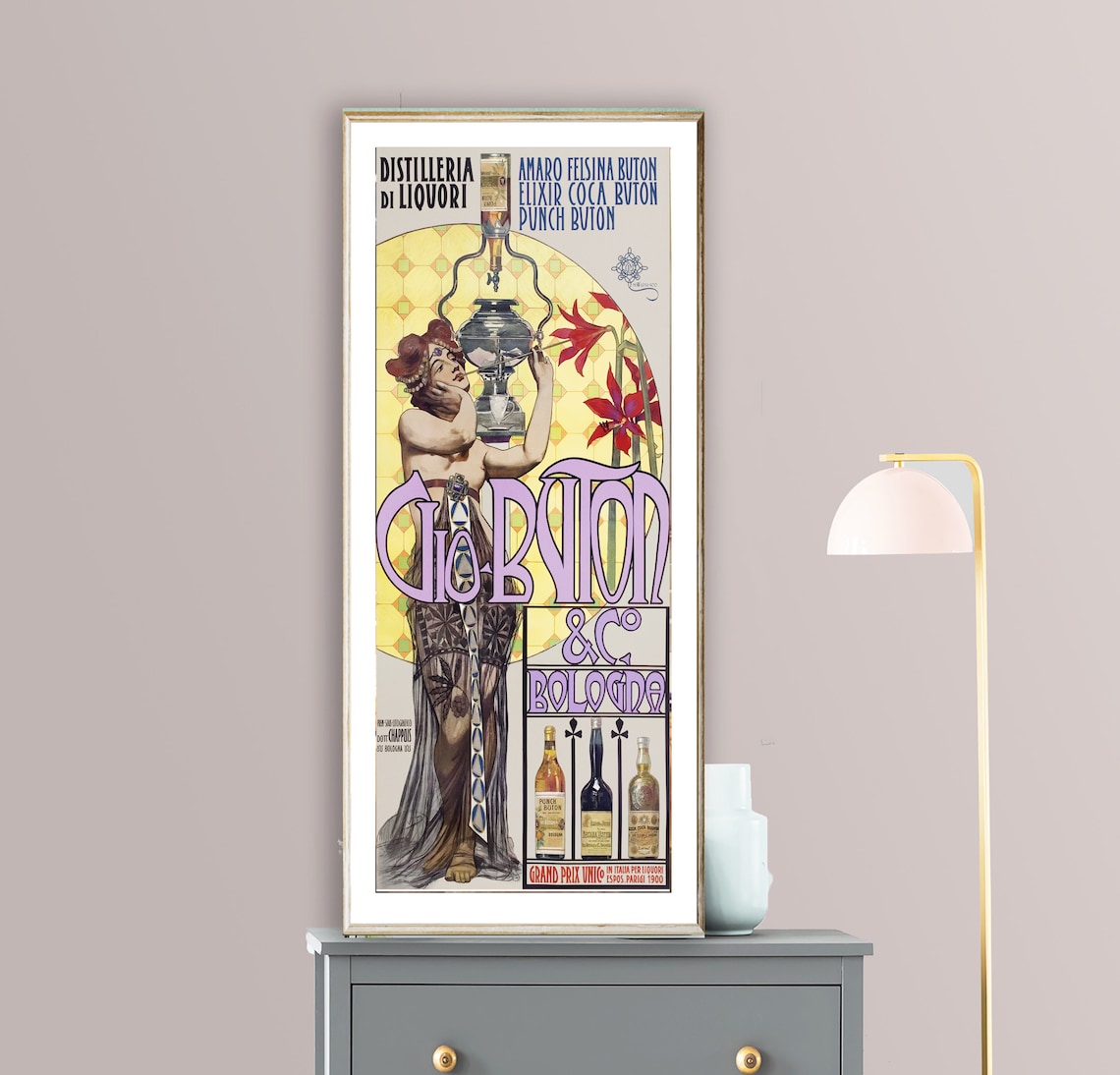 Vio Buton Liquori Vintage Beverage Art Print