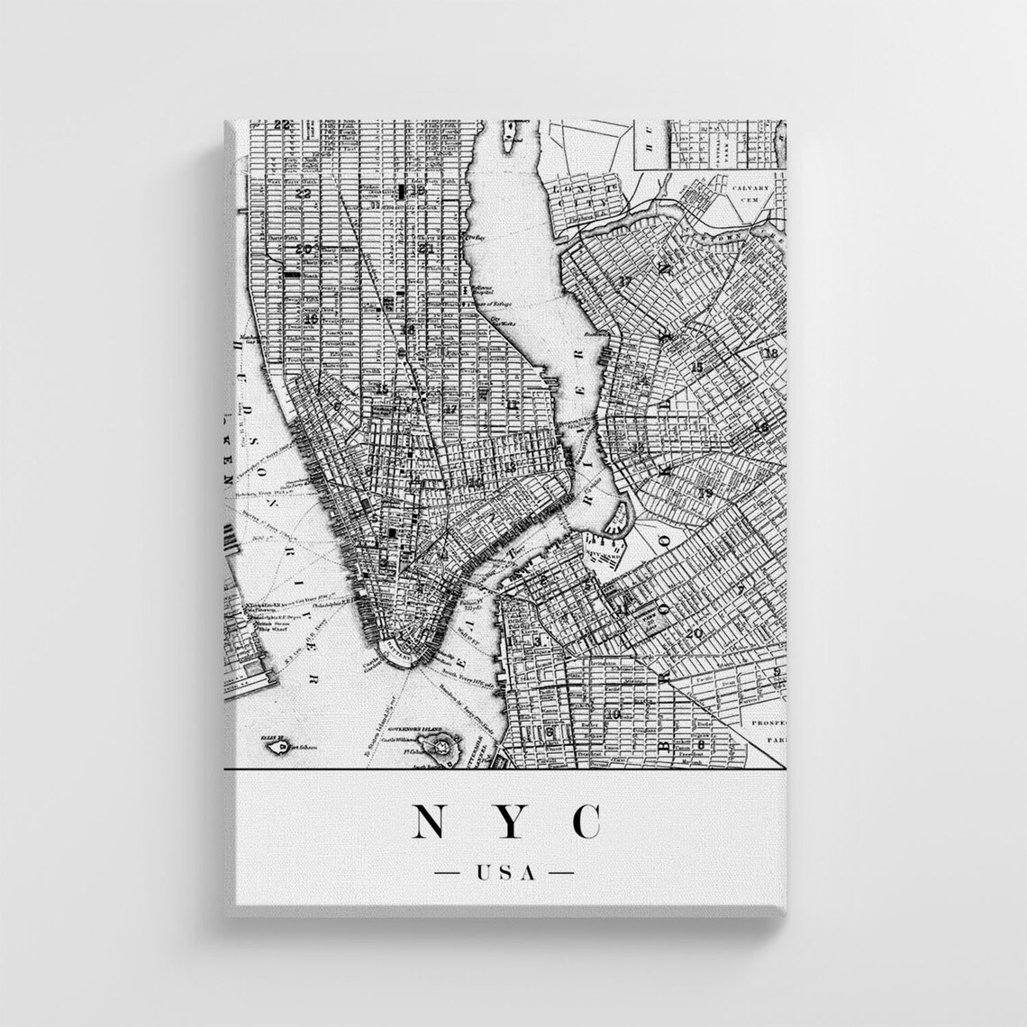 New York NY City Map, Stylish Home Decoration