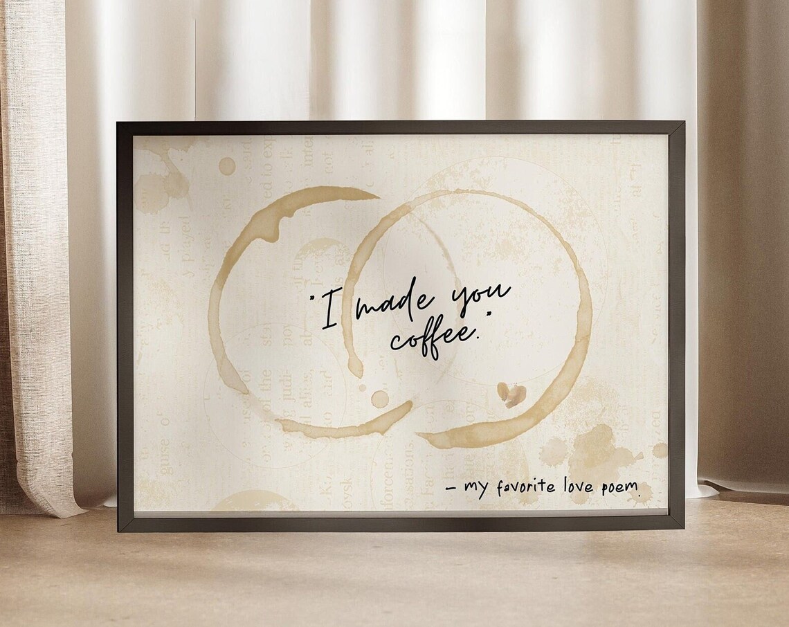 Coffee Mug Stain Poster, Cafe Humor Wall Art Print