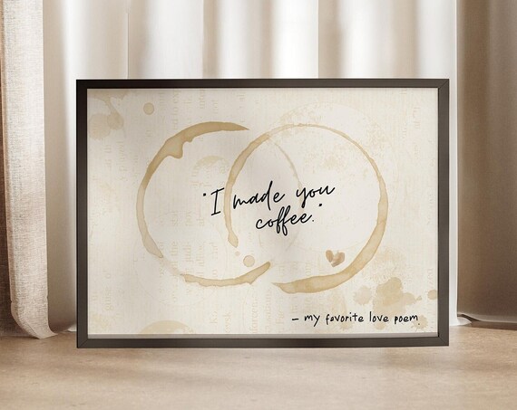 Coffee Mug Stain Poster, Cafe Humor Wall Art Print