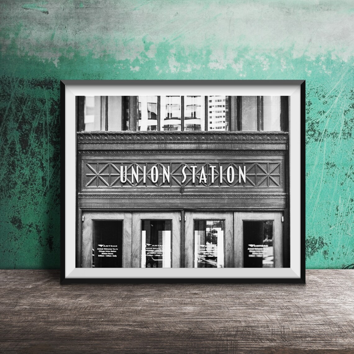 Chicago Union Station Entrance Doors Amtrak Sign Photo Poster - Image 2