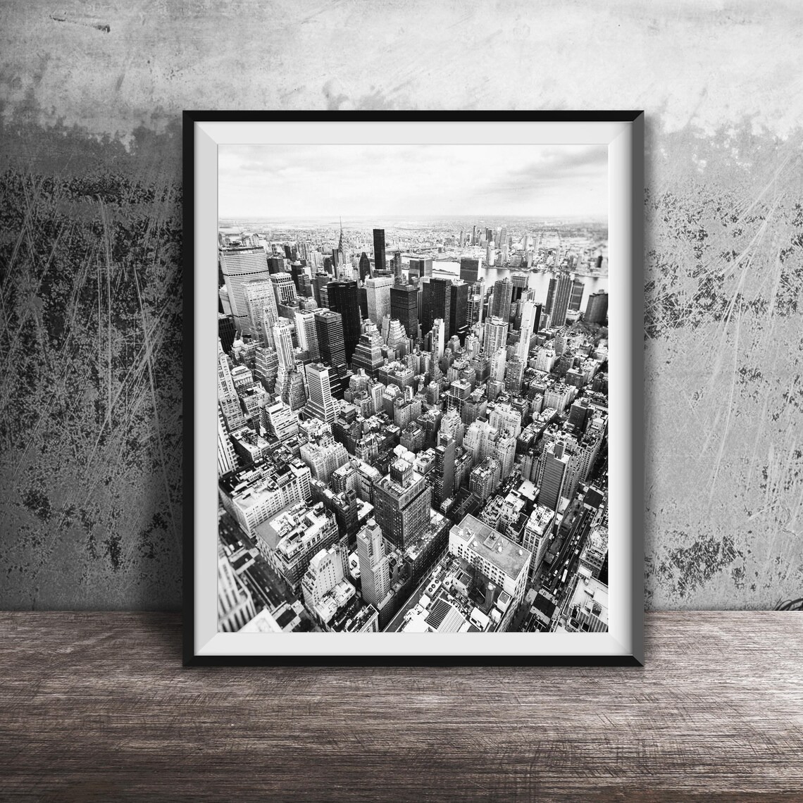New York City Manhattan Aerial Skyline Daytime City View Poster - Image 2