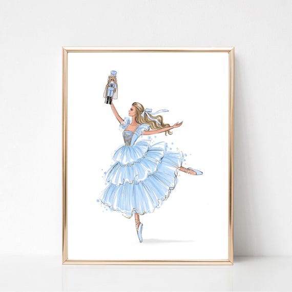 Nutcracker Ballerina Fashion Illustration Art Print