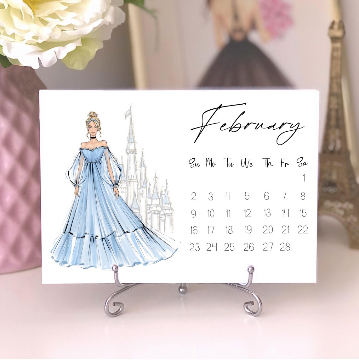 Princess Calendar 2025 Fashion Illustrated Art Print - Image 4