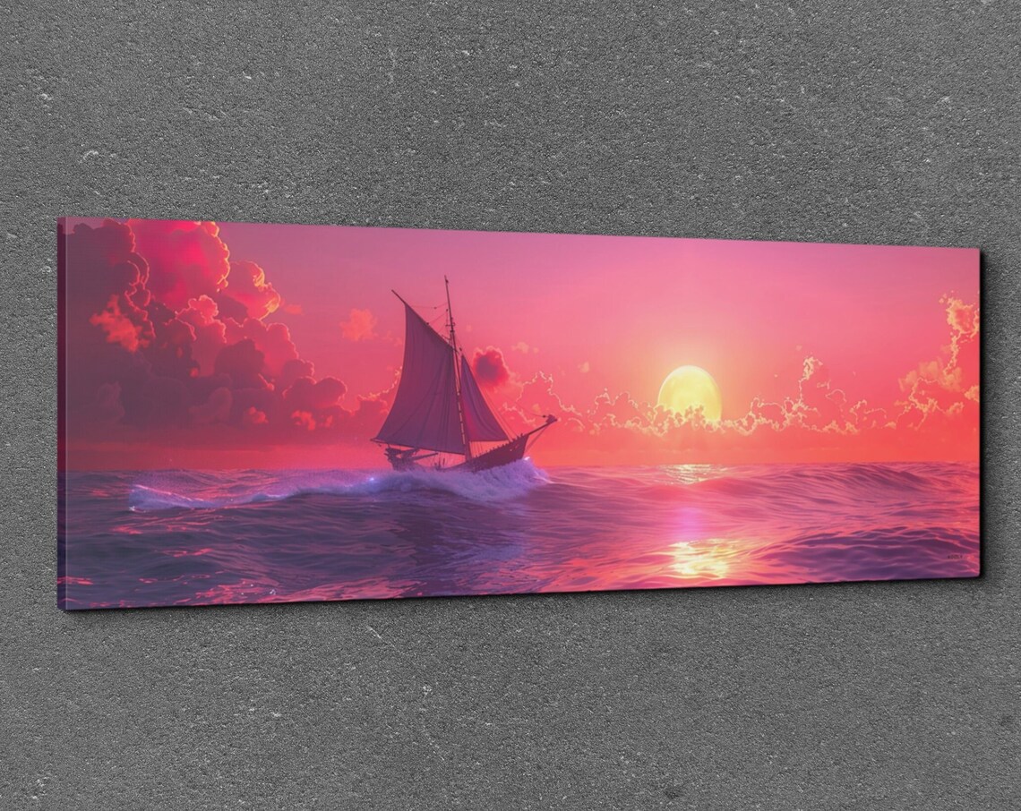 Sailboat With Sunset, Nautical Wall Art