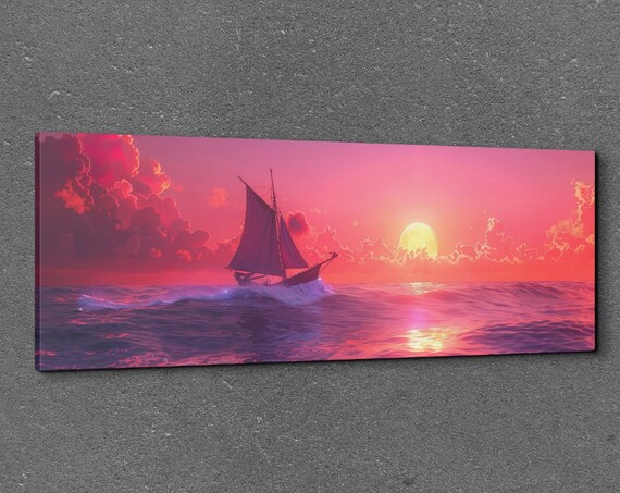 Sailboat With Sunset, Nautical Wall Art