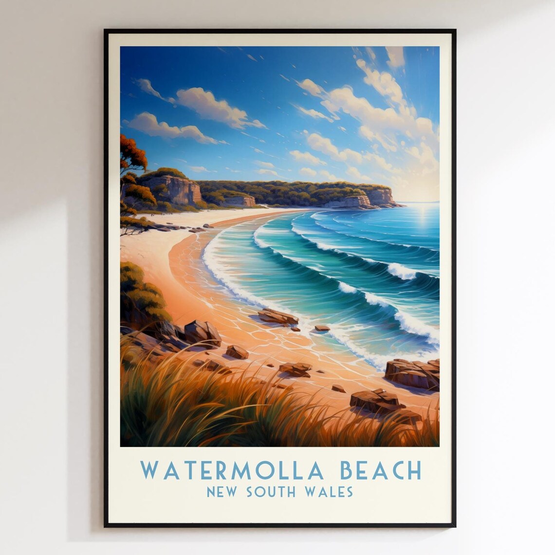 Watermolla Beach Turquoise Surf Waves New South Wales Travel Poster