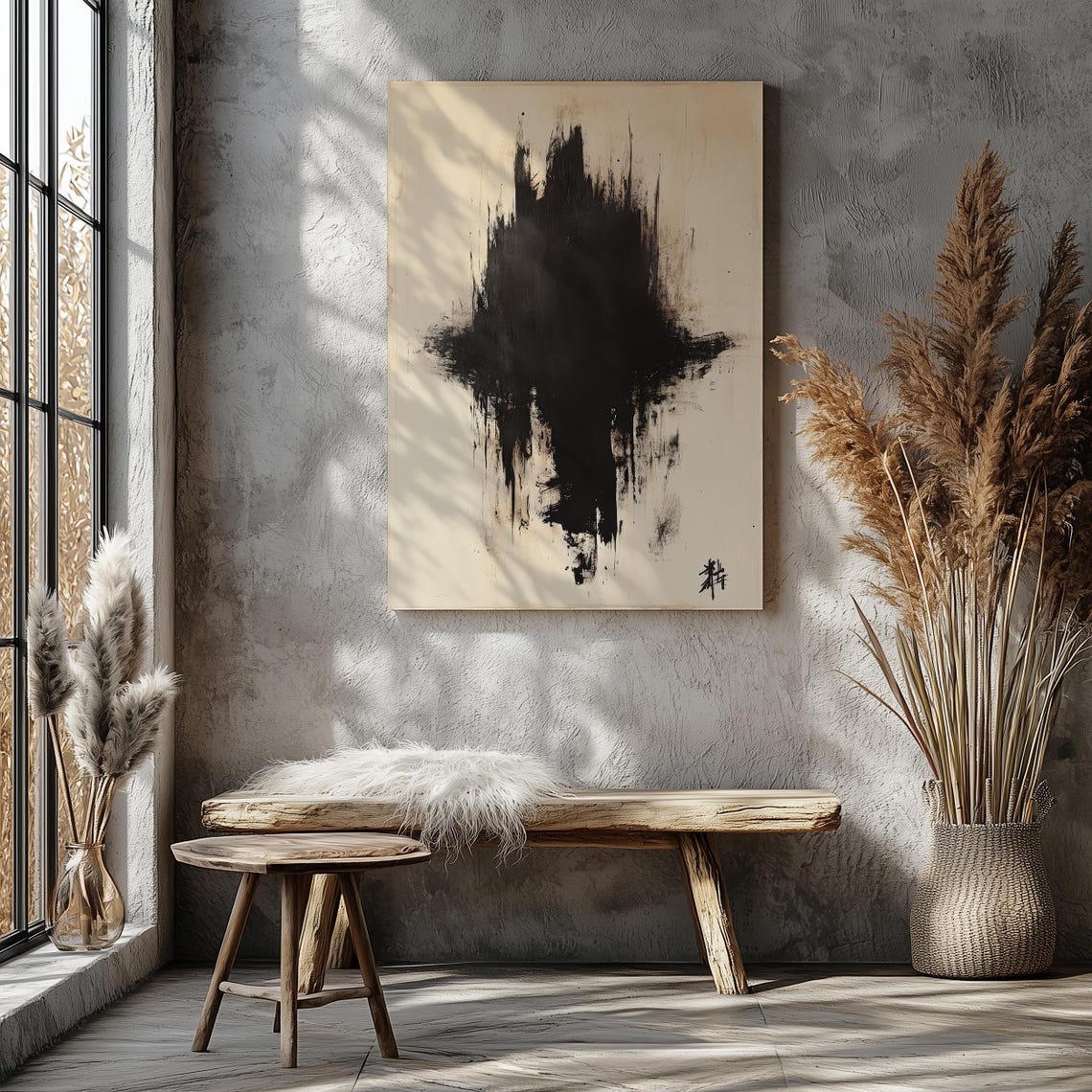 Silent Explosion Abstract Black Ink Modern Art Minimalist Inkblot Print Bold Monochrome Artwork For Contemporary Home Decor - Image 8