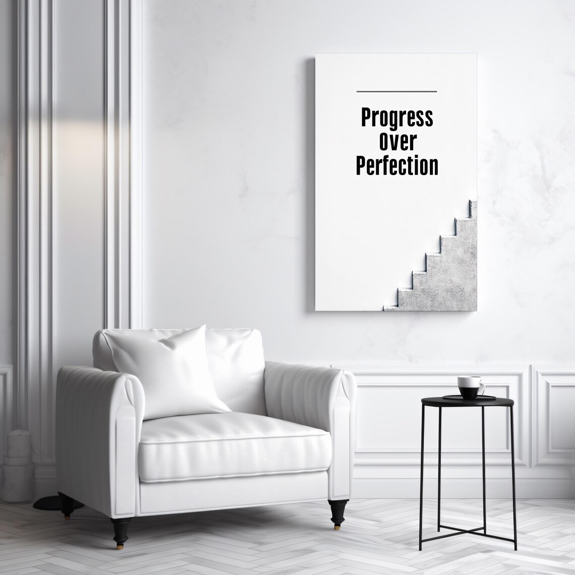 Progress Over Perfection, Minimalist Motivational Art Print - Image 3