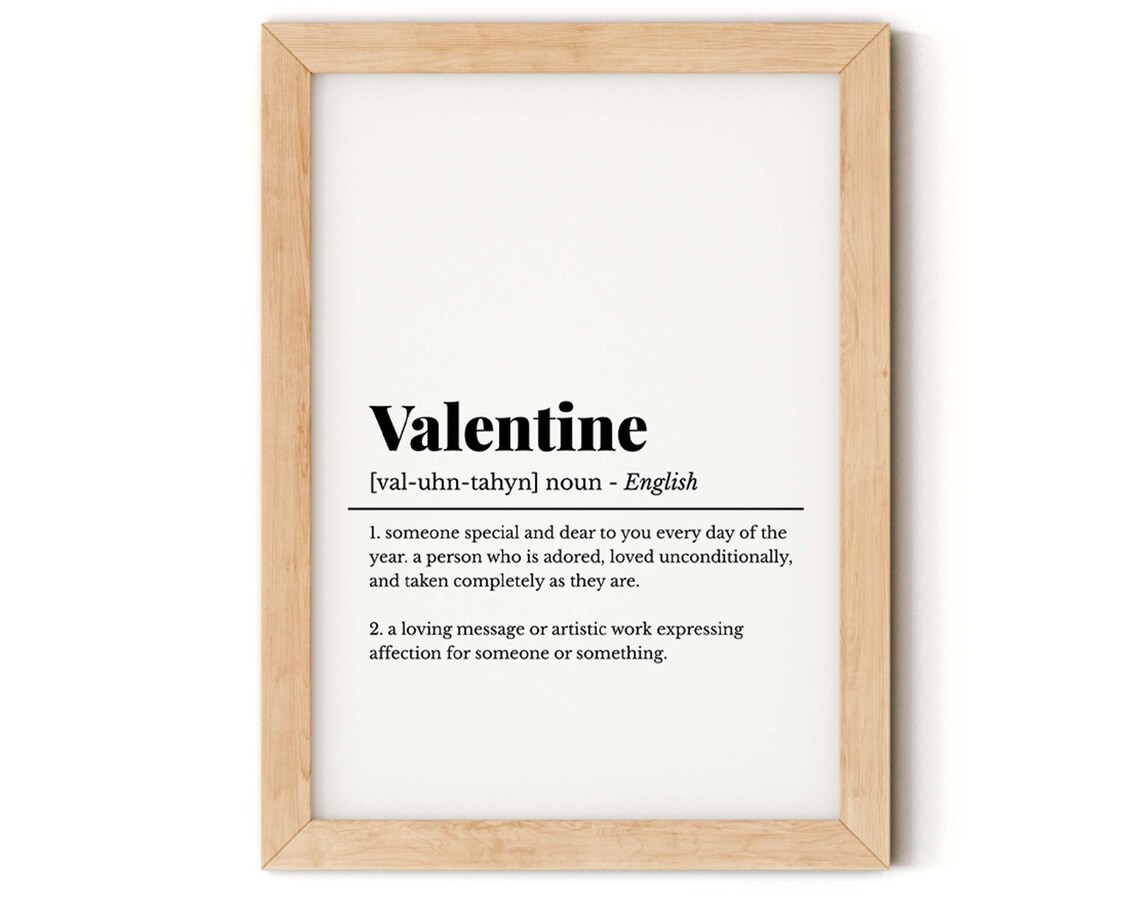 Valentine Dictionary Definition Love Quote Romantic Style Decor Poster