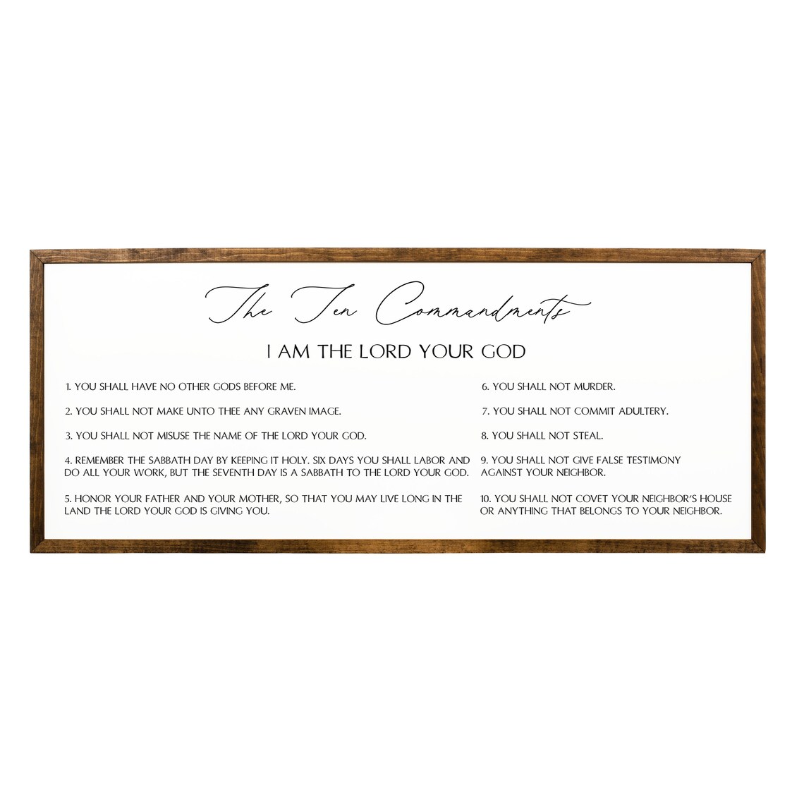 The Ten Commandments Scripture Sign, Christian Wall Art - Image 2