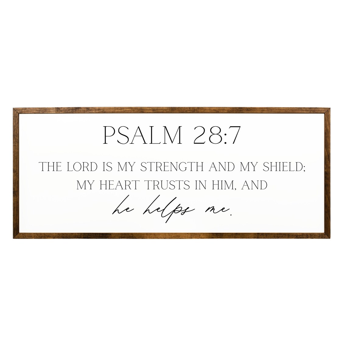 Psalm 28 7 The Lord Is My Strength And My Shield Christian Verse Poster - Image 2