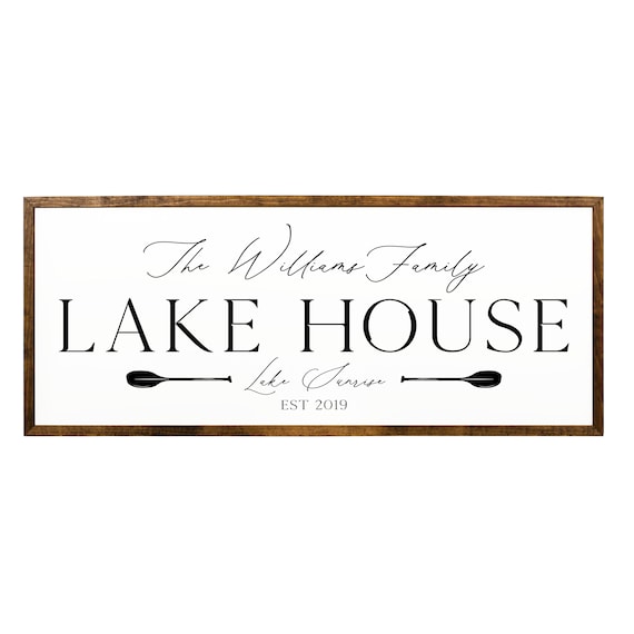 Lake House Personalized Family Sign, Lake Life Decor