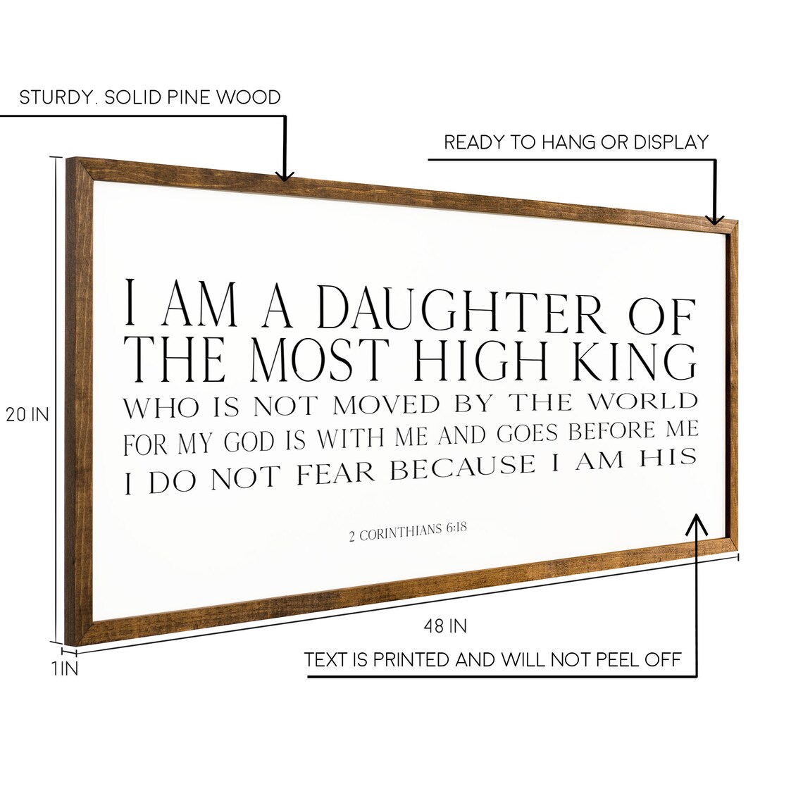 I Am A Daughter Of The King, Nursery Scripture Art Print - Image 2