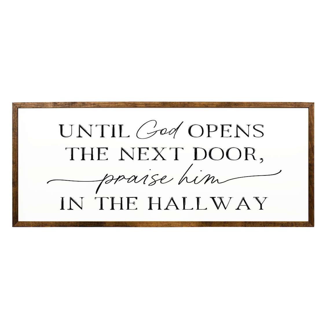 Until God Opens the Next Door Rustic Christian Art Print - Image 2
