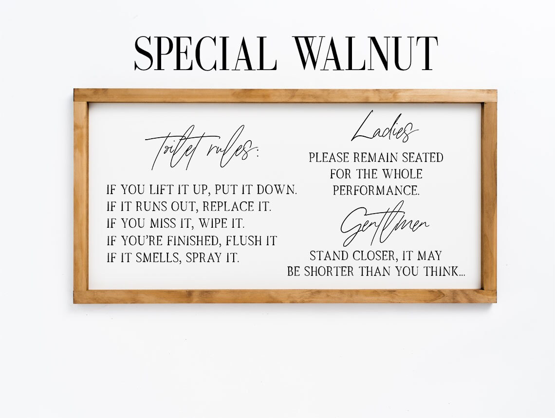Toilet Rules Bathroom Sign, Humorous Wall Art Print - Image 2