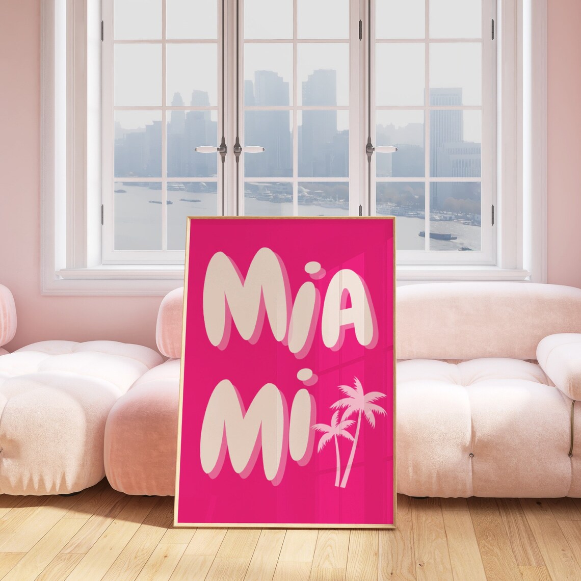 Miami City Travel Print Art Pink Miami Travel Exhibition Print Trendy Wall Print Usa Miami Poster Dorm Room Decor - Image 4