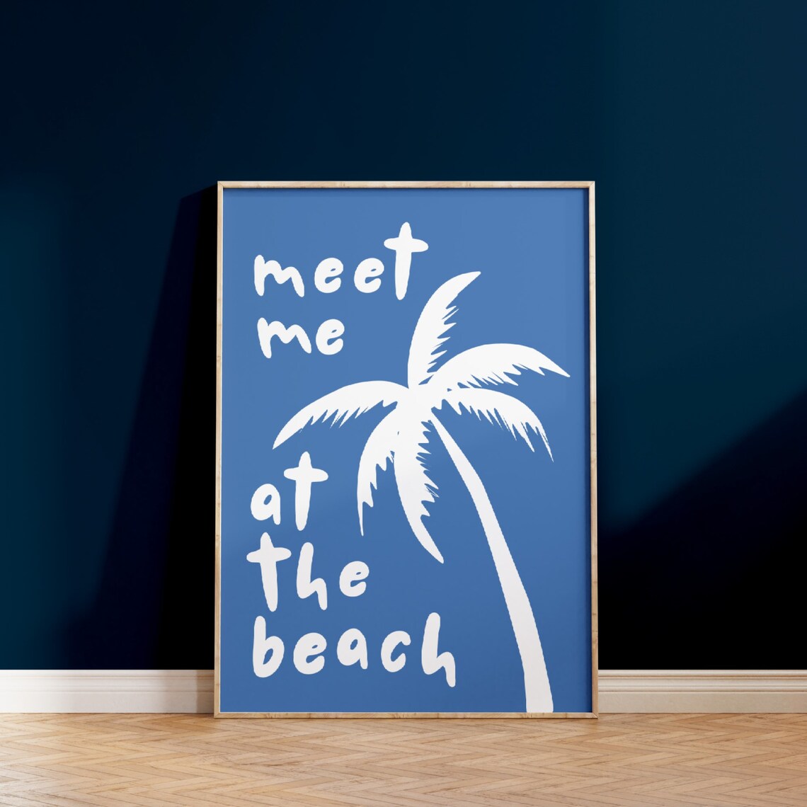 Meet Me At The Beach Coastal Typography Art Print