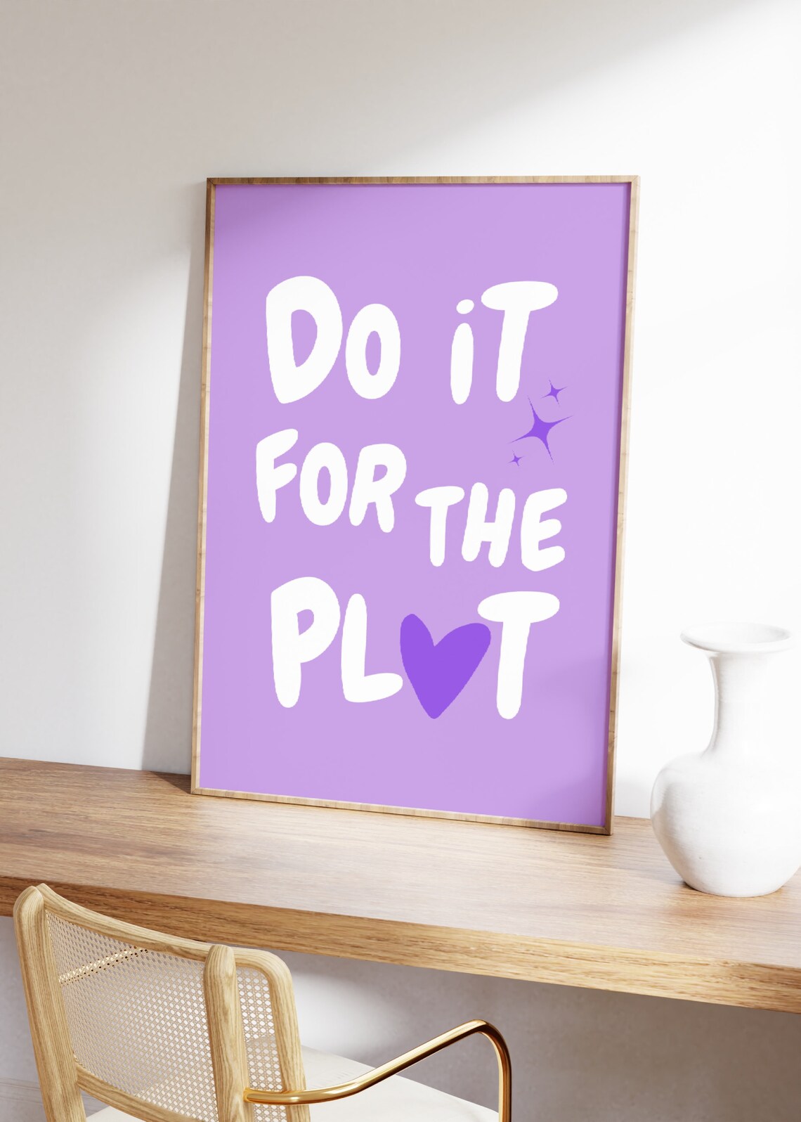 Do It For The Plot Retro Poster, Lavender Purple - Image 2