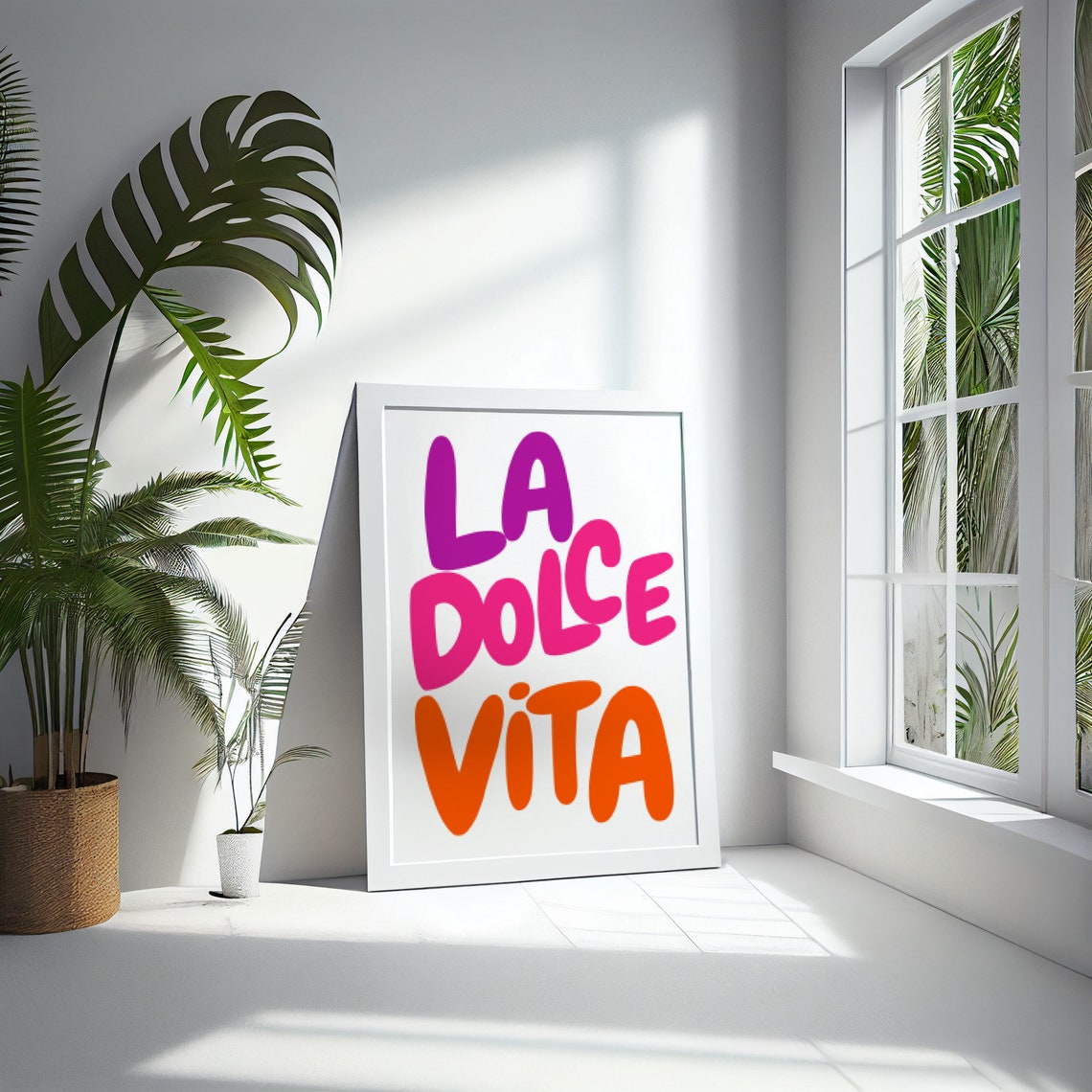 La Dolce Vita Italian Phrase Colorful Retro Typography Poster - Image 4