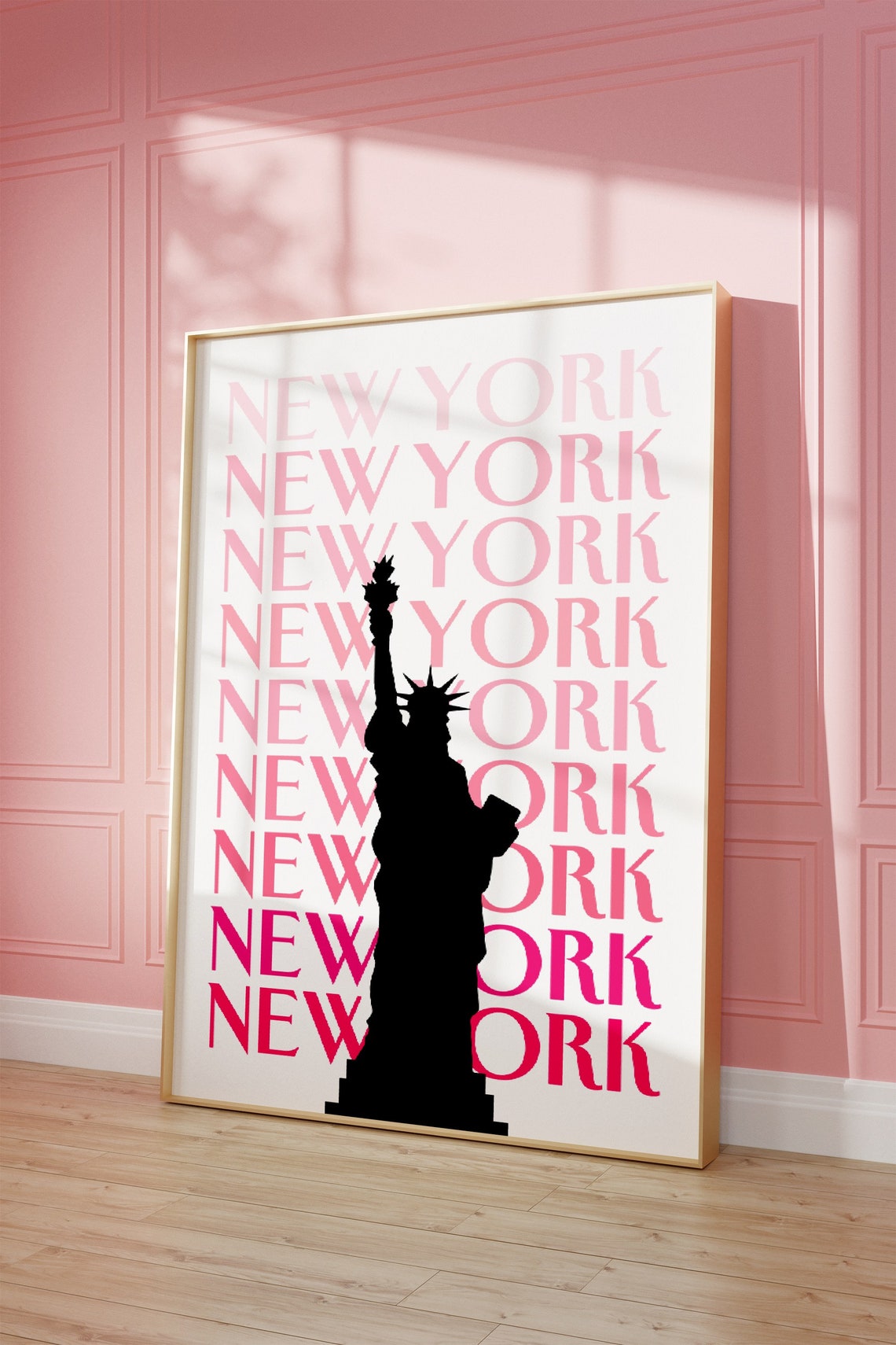 New York City Travel Print Art Pink Ny Travel Exhibition Print Trendy Wall Print Usa Poster Nyc Preppy Dorm Room Decor - Image 3
