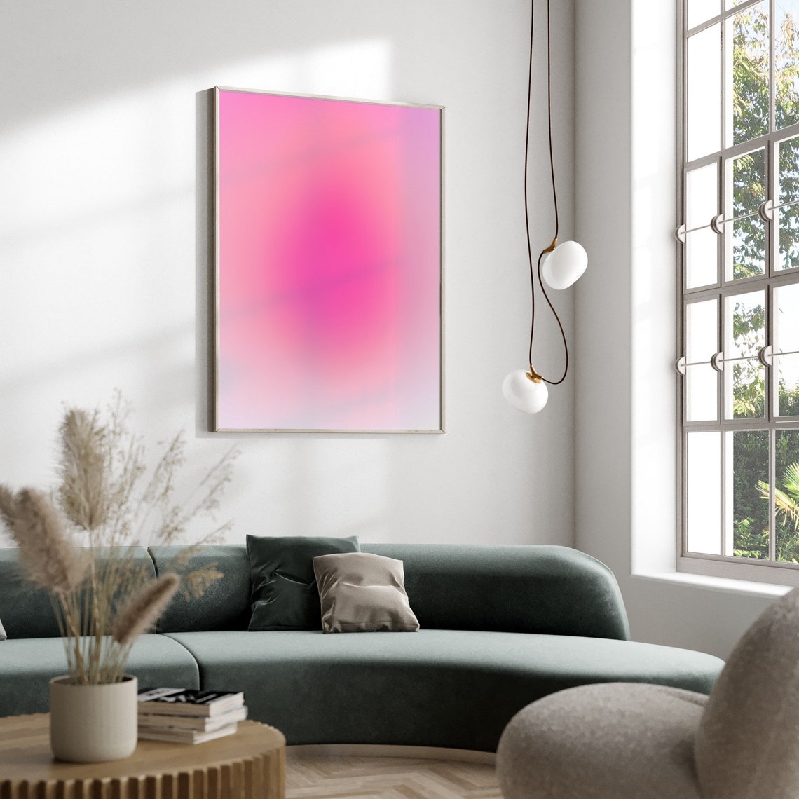 Pink Gradient Aura Dreamy Abstract Minimalist Aesthetic Decor Poster - Image 2