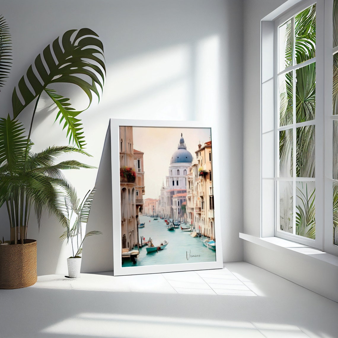 Venice Italy Canal Watercolor with Grand Canal Dome Travel Poster - Image 3