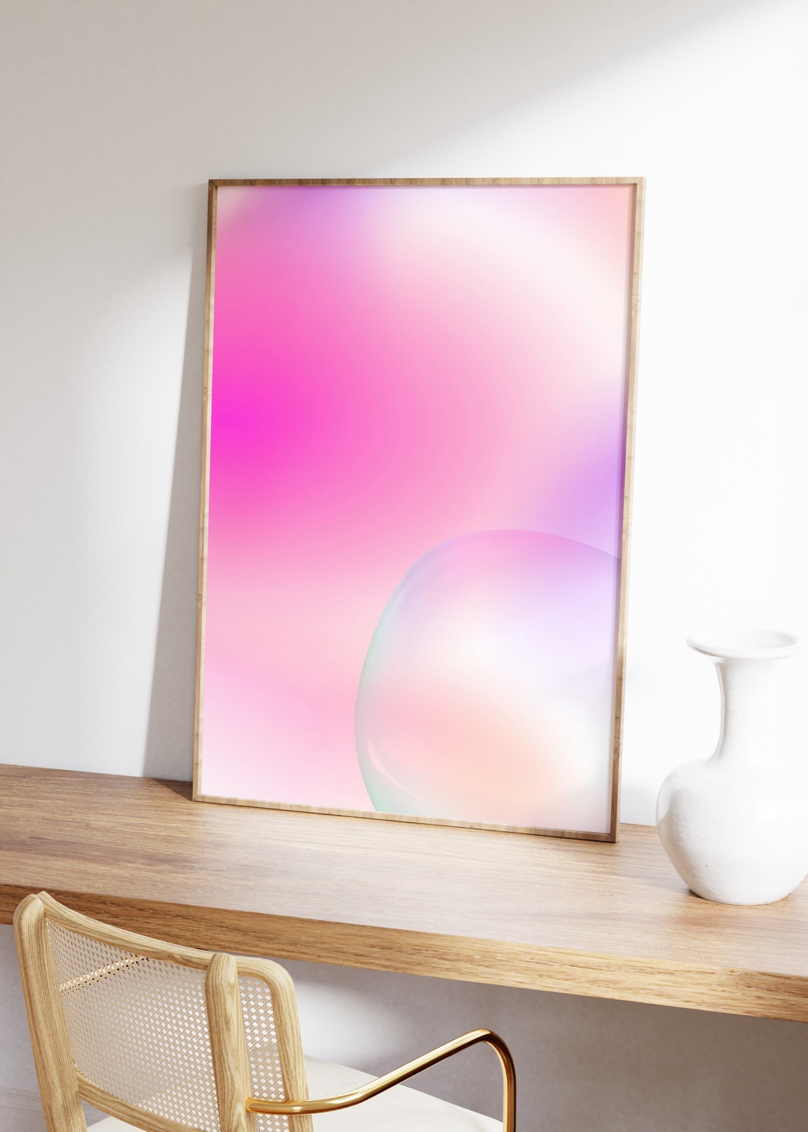 Pink Aura Gradient Blur Abstract Pastel Glow Wall Decor Poster - Image 3