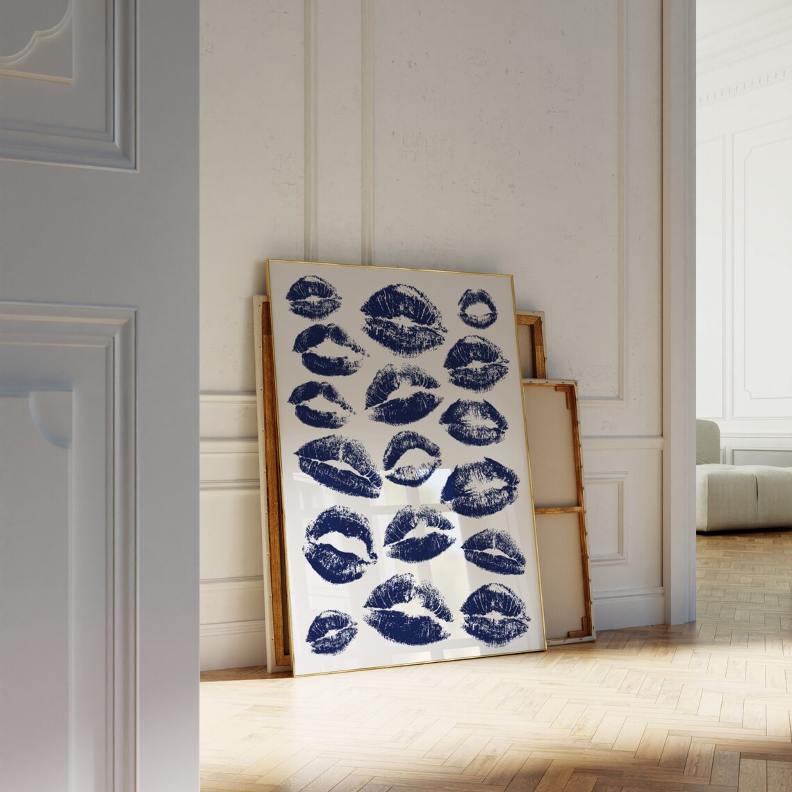 Kiss Lips Print, Preppy Dorm Fashion Wall Art - Image 2