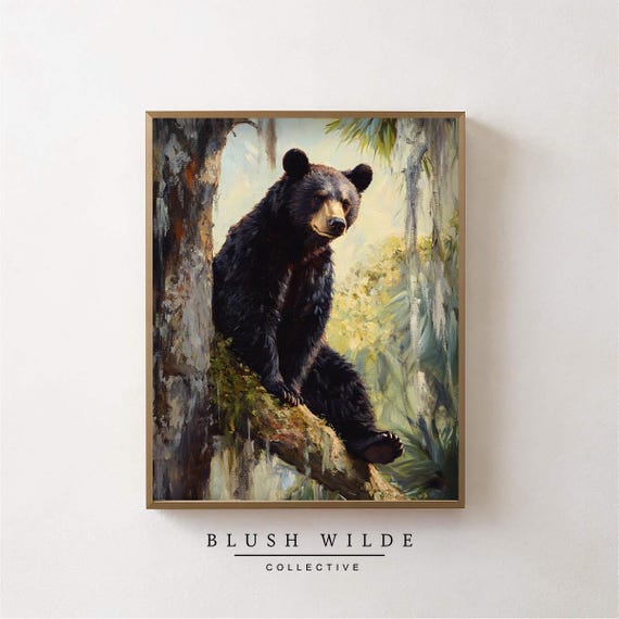 Vintage Bear In Tree Art Print