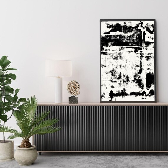 Minimalist Black And White Abstract Art Print Modern Home Decor