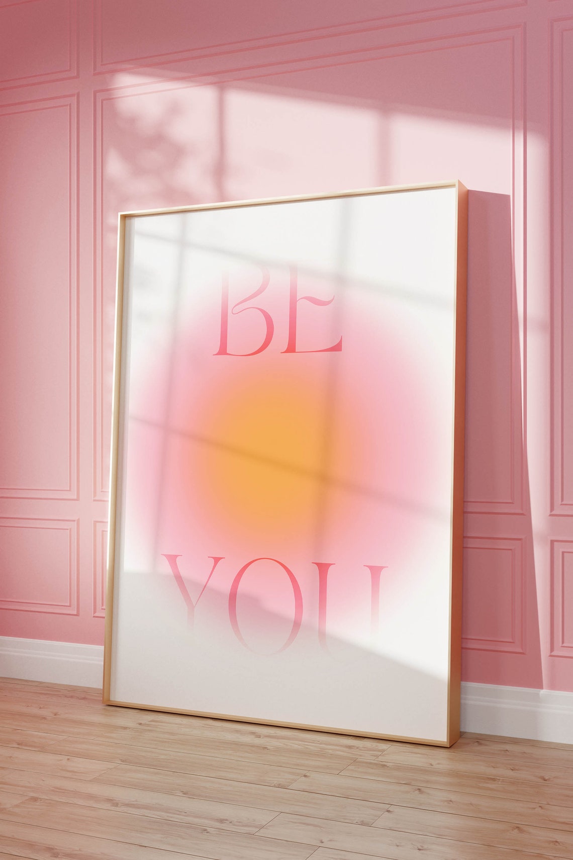 Be You Pink Aura Gradient Maximalist Affirmation Quote Poster