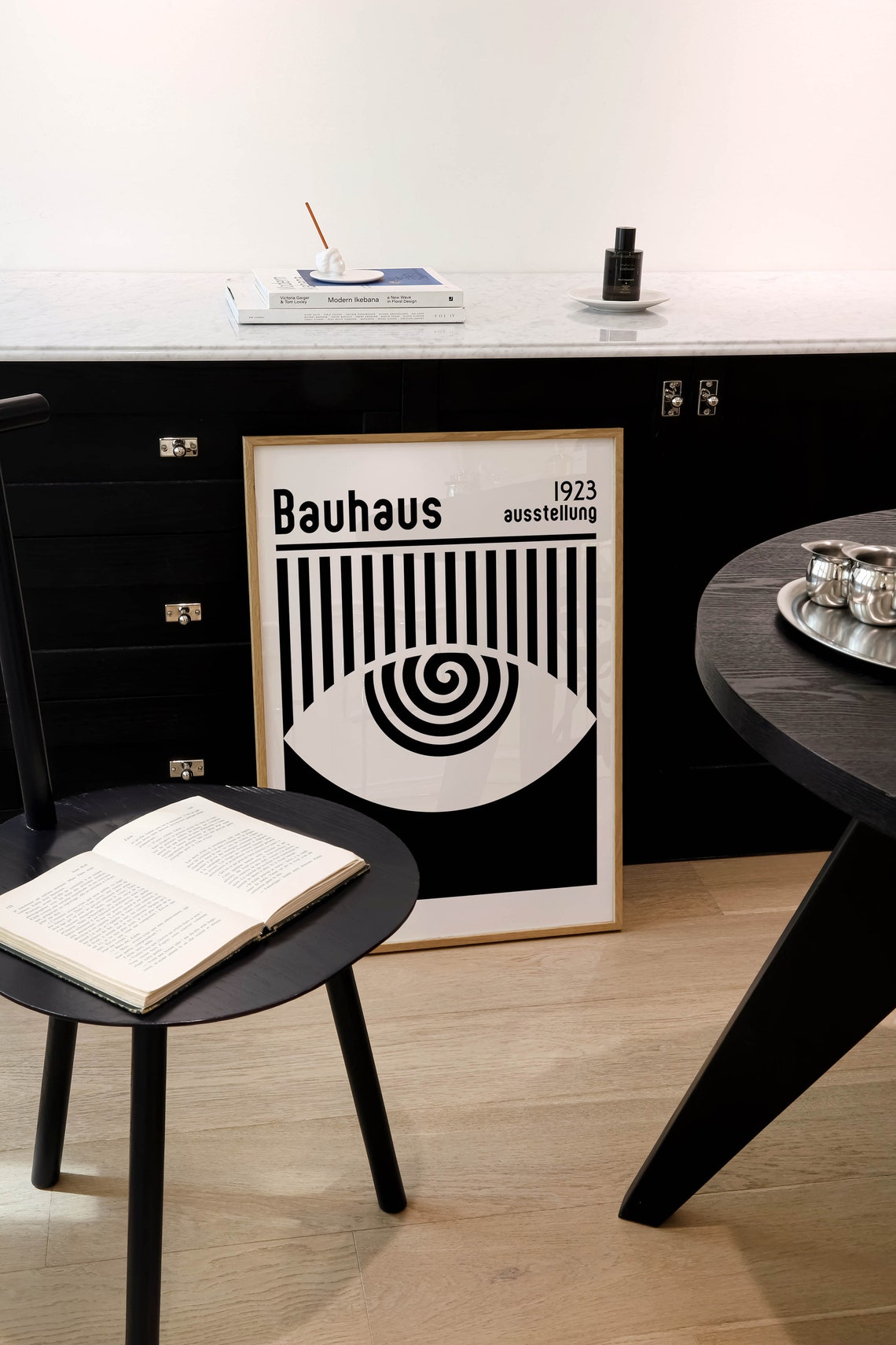 Bauhaus 1923 Ausstellung Black White Geometric Eye Abstract Poster - Image 2