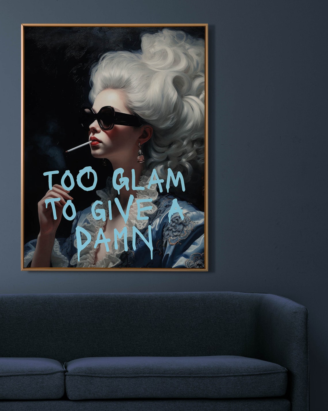 Too Glam To Give A Damn Altered Marie Antoinette Portrait Art Poster - Image 2