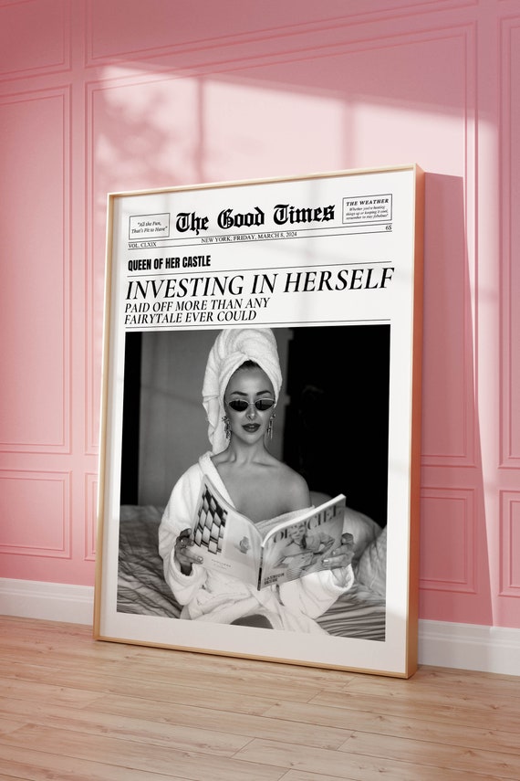 Newspaper Print Inspirational Quote Wall Art Print