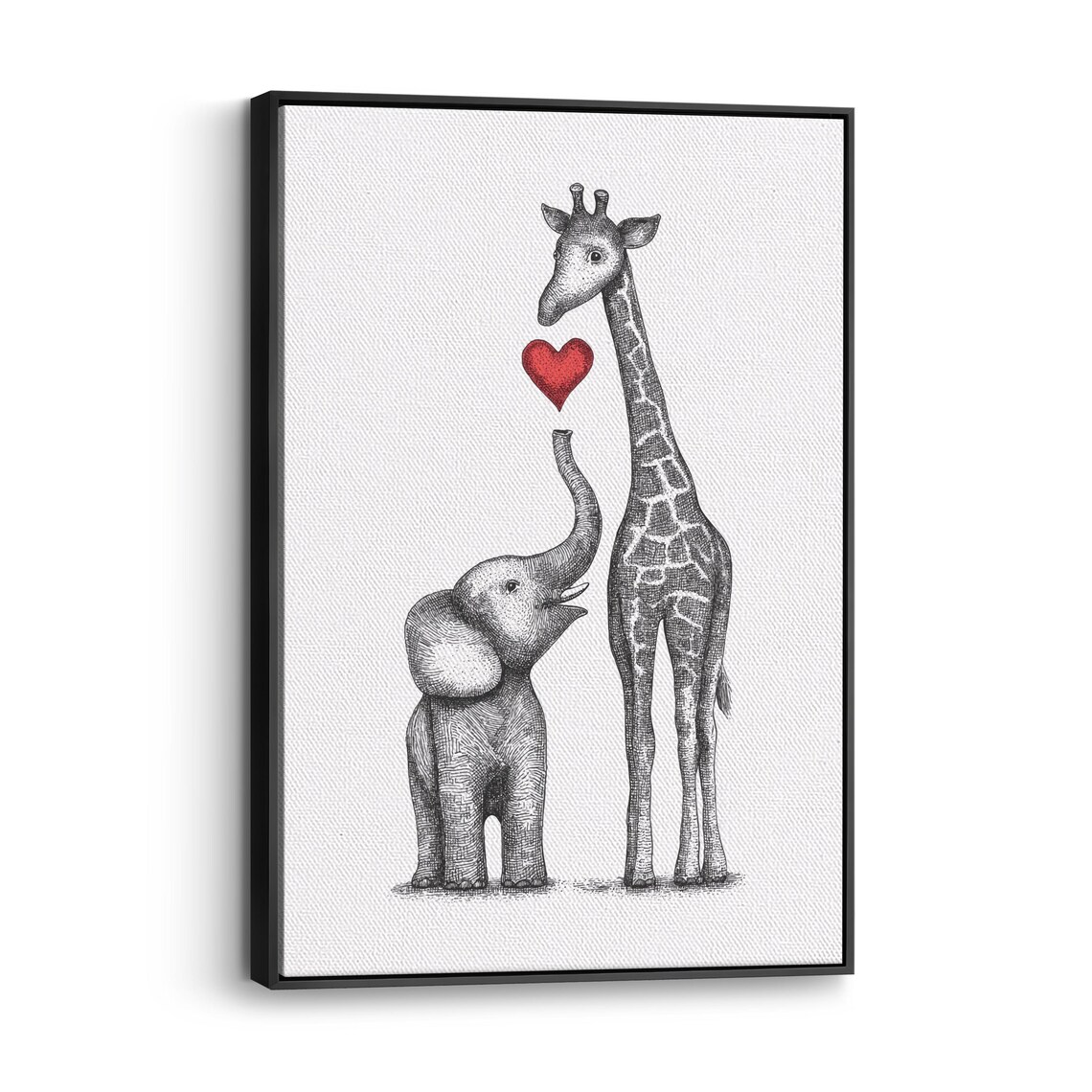 Elephant Giraffe Nursery Decor, Safari Art Print