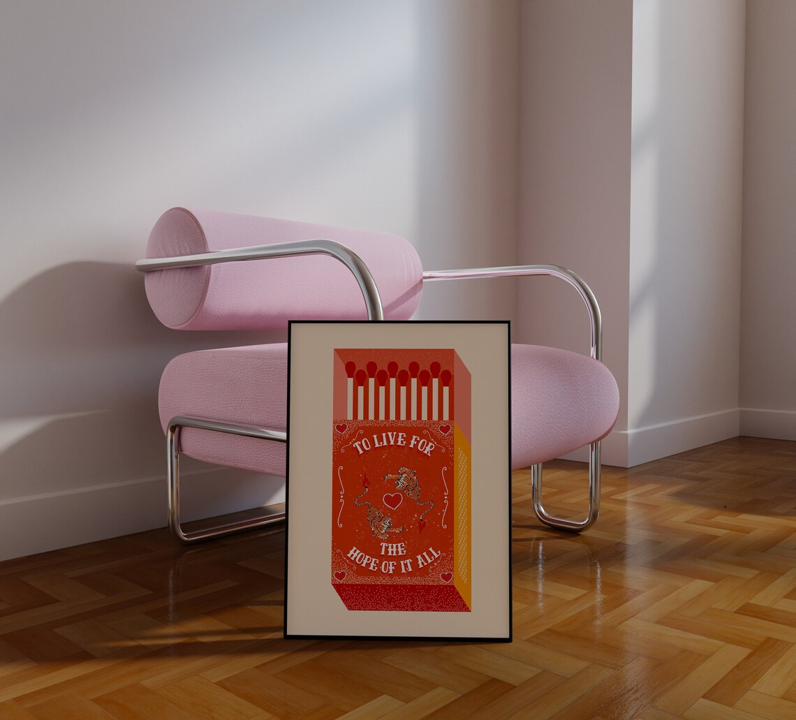 Taylor Swift August Lyric Red Matchbox Tiger Song Quote Poster - Image 3