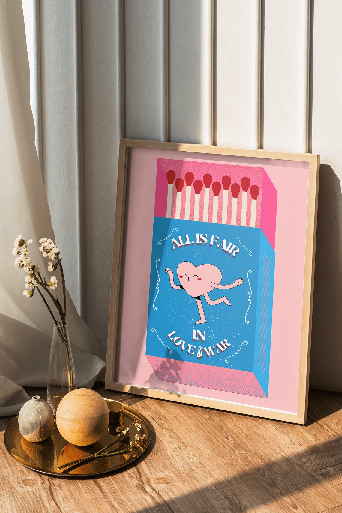 All Is Fair in Love and War Dancing Heart Matchbox Art Poster - Image 3