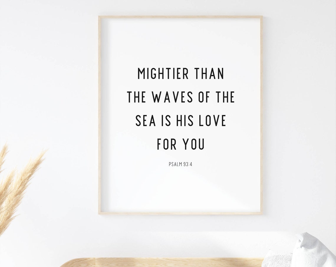 Psalm 93:4 Bible Verse Art Print, Christian Home