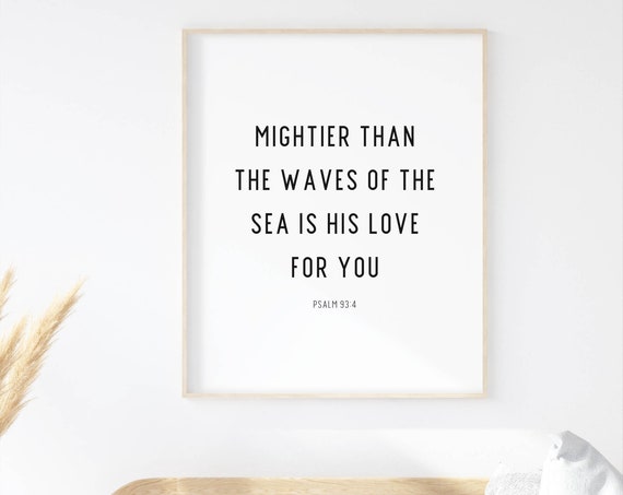 Psalm 93:4 Bible Verse Art Print, Christian Home