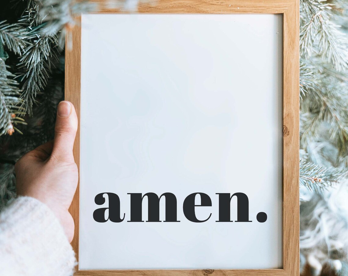 Amen Minimal Christian Bible Verse Wall Art Print - Image 2