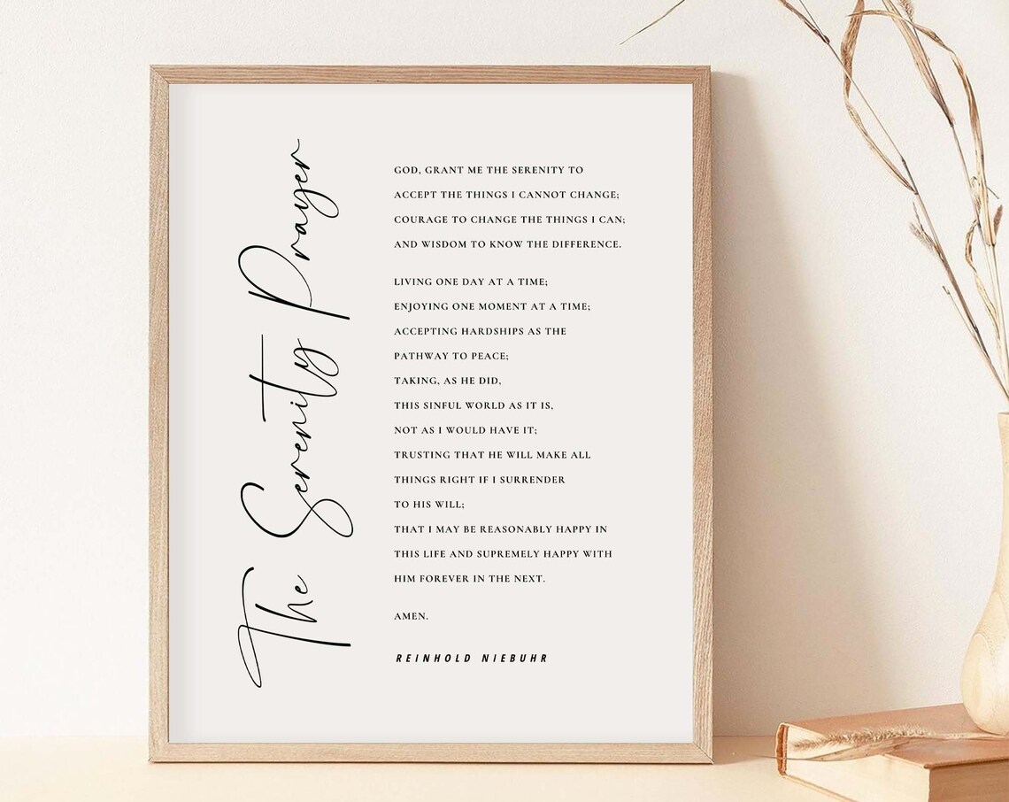 Serenity Prayer Christian Scripture Quote Art Print
