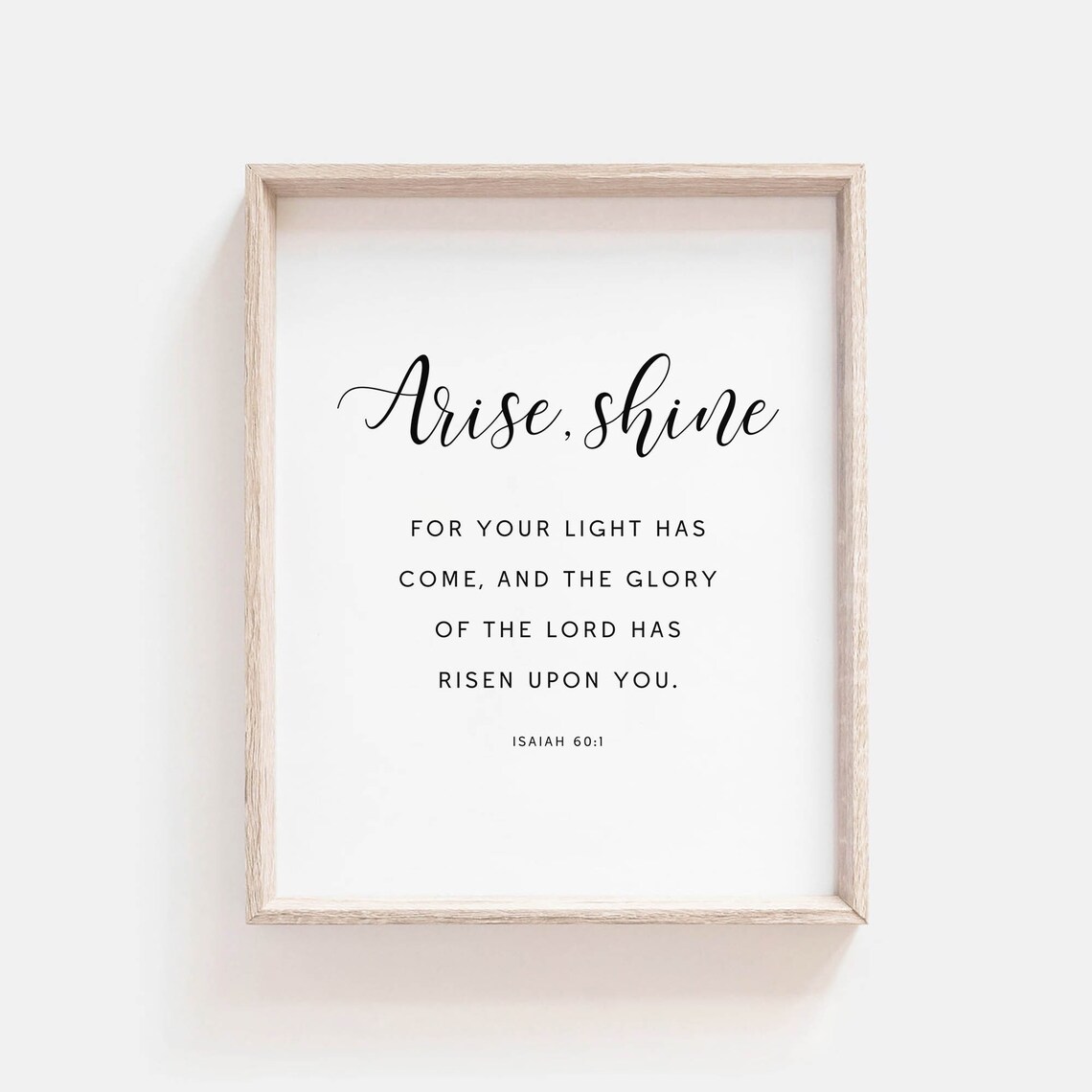 Isaiah 60:1 Scripture Art Print, Minimal Christian Verse
